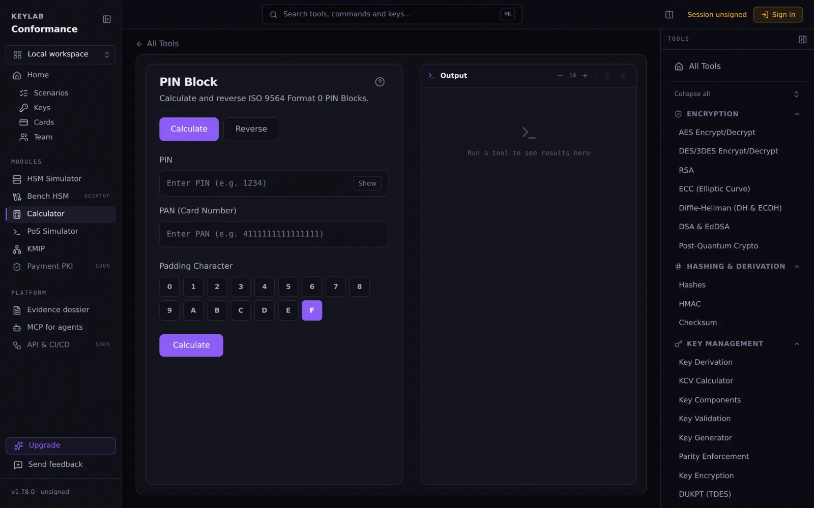 The PIN block calculator