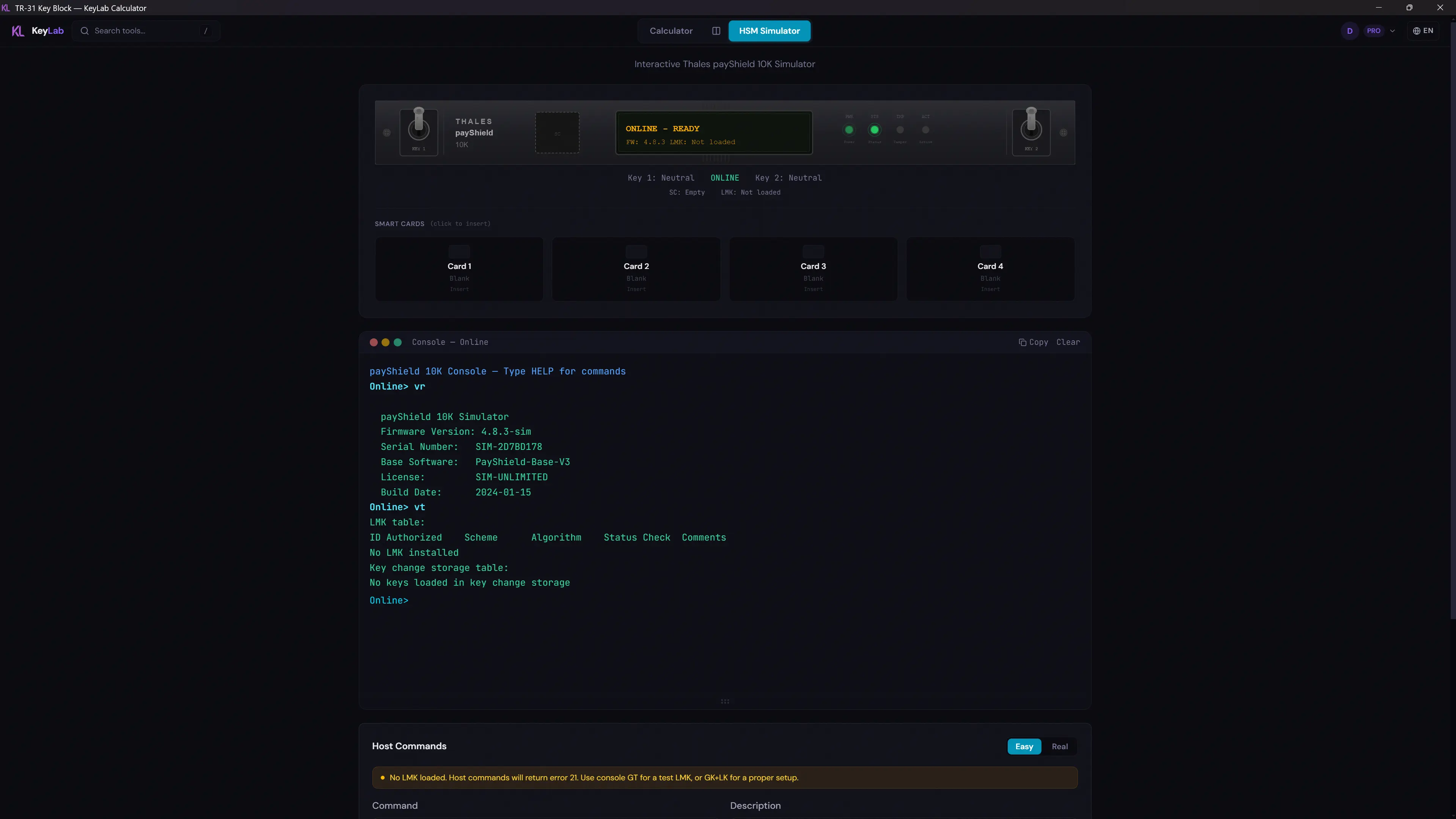 Thales payShield 10K Simulator